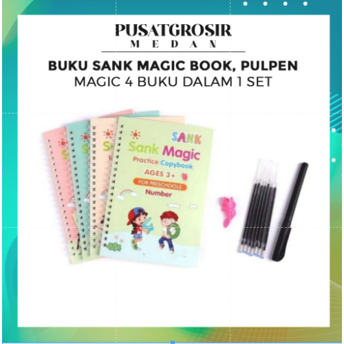 

BUKU SANK MAGIC BOOK, PULPEN MAGIC 4 BUKU DALAM 1 SET ANAK