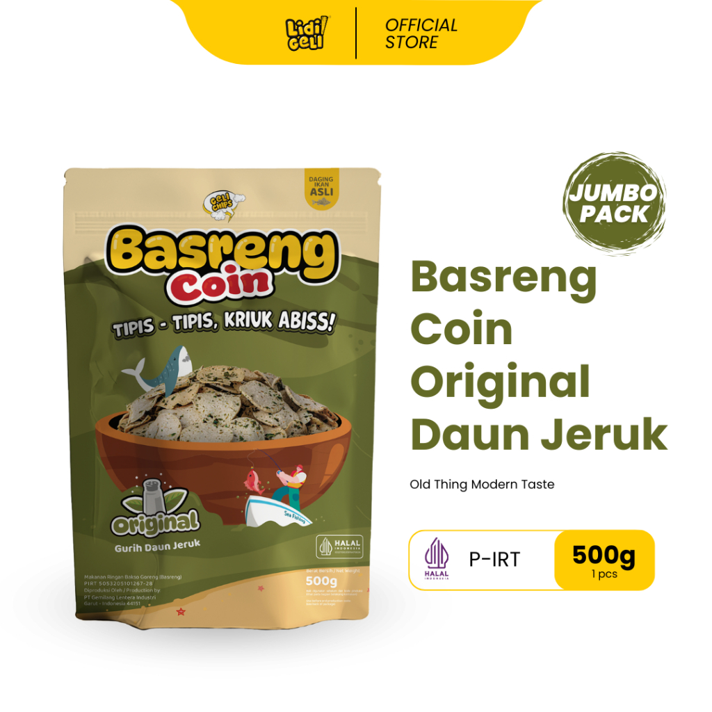 

Geli Chips - Basreng Koin Original Daun Jeruk Tipis Kriuk Jumbo 500gr