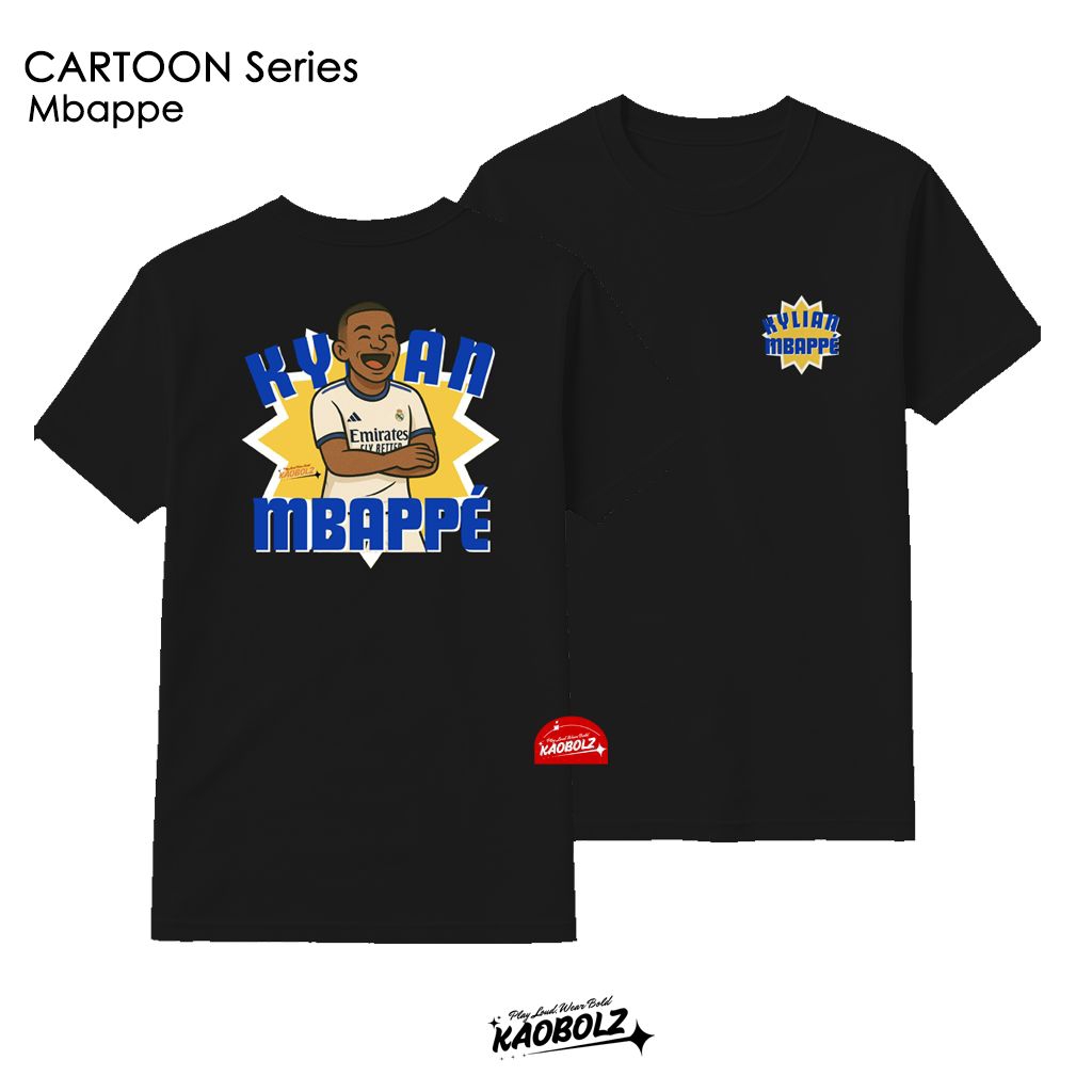 Kaos Bola - Kylian Mbappe Black | Kaos Mbappe | baju Bola Bukan Jersey