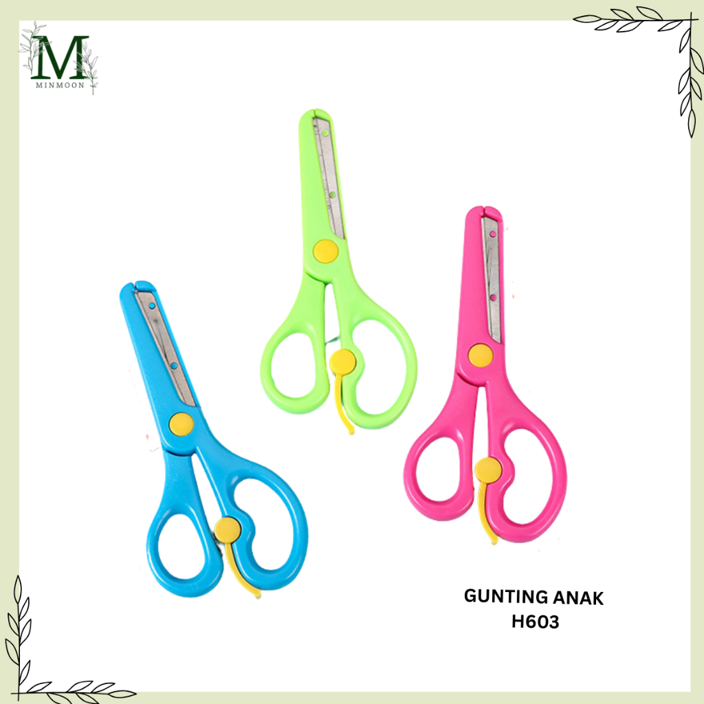 

MINMOON - GUNTING ANAK H603 GUNTING KERTAS MINI GUNTING PENGAMAN ANAK WARNA WARNI