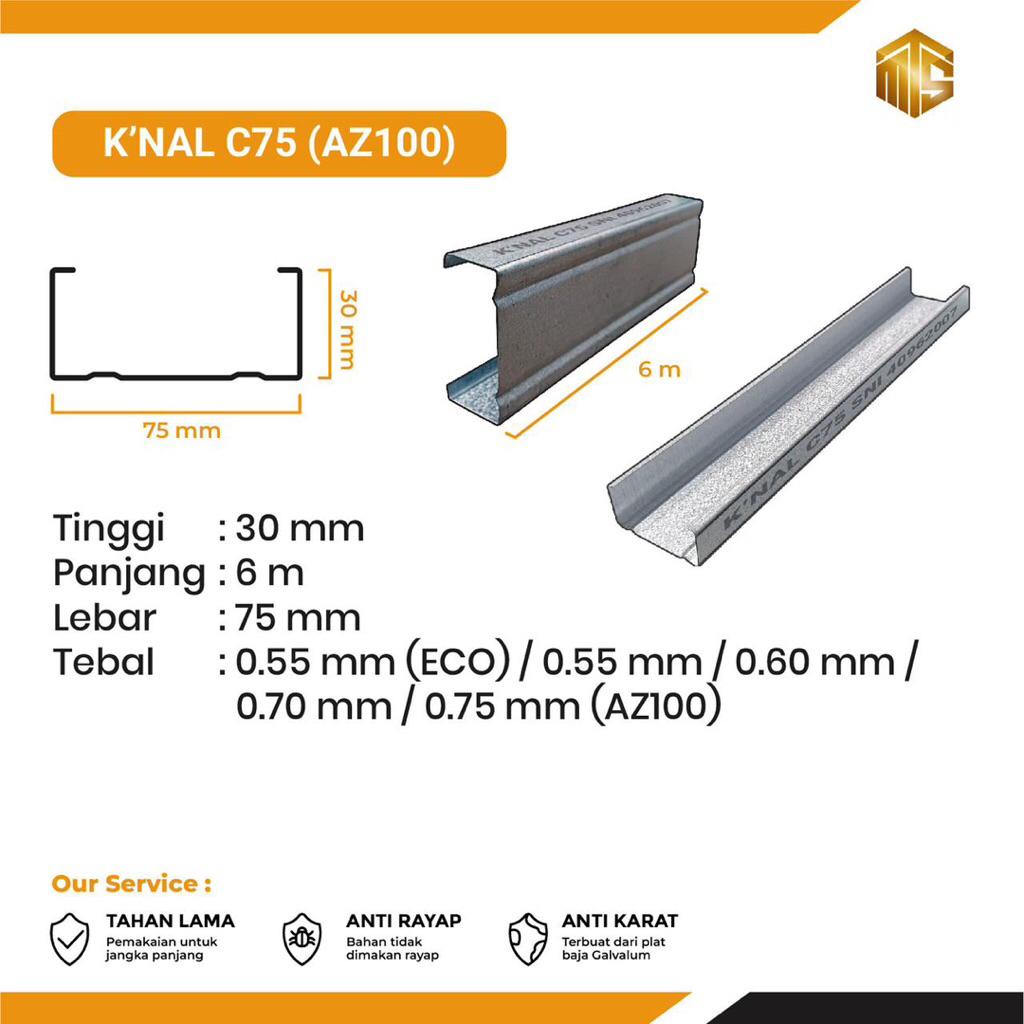 [BAJA RINGAN C75 K'NAL] Baja Ringan Kanal C75/ Baja Ringan Medan/ Baja Ringan Kanal C/ Kanal C/ Baja