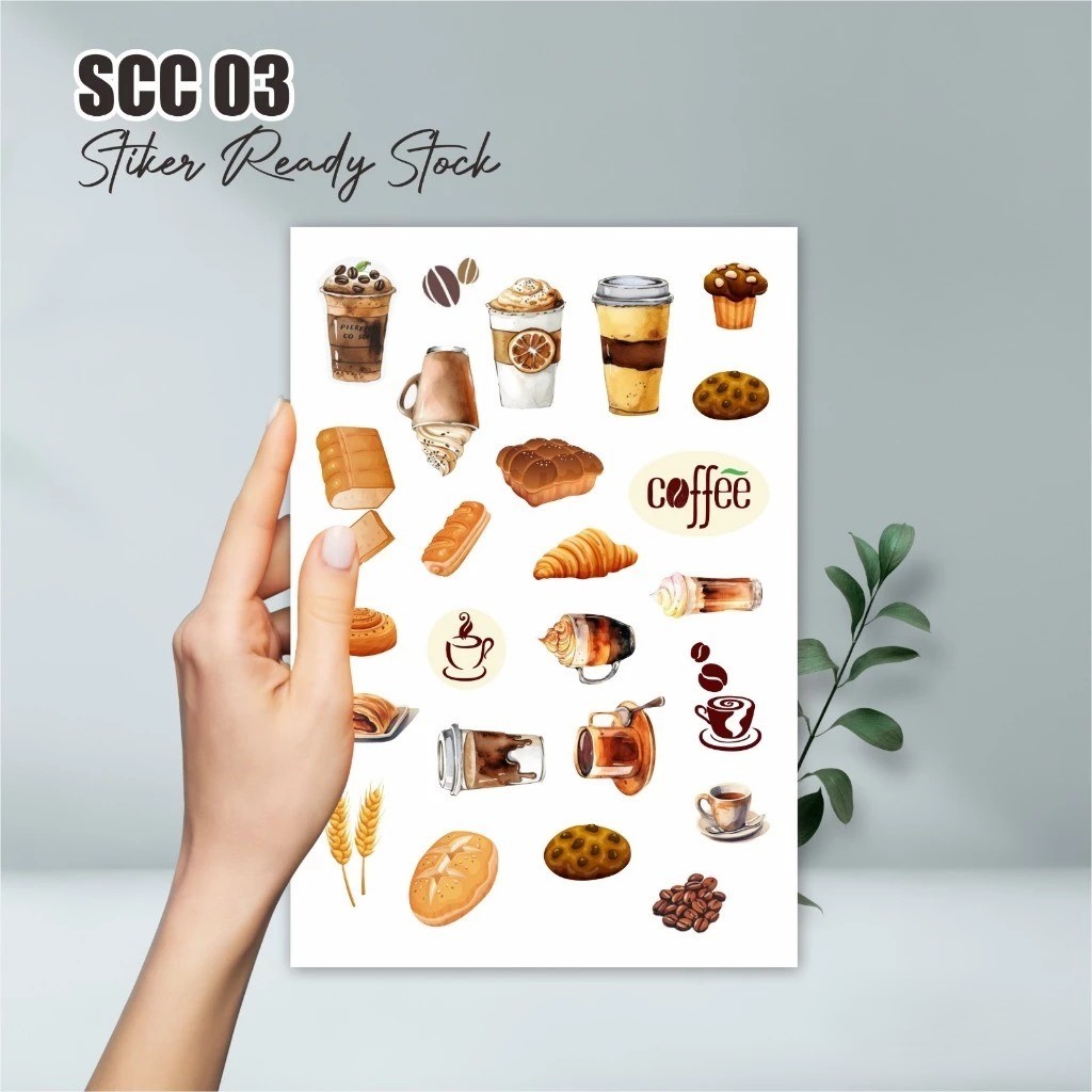 

STIKER MAKANAN KAFE LUCU - STIKER VINYL ANTI AIR READY STOCK - STIKER SCC 03
