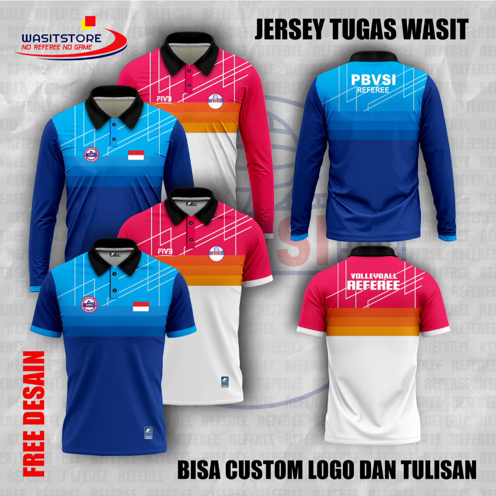 JERSEY WASIT VOLI / VOLLY FULL PRINTING PBVSI, FIVB, PBVSI REFEREE, VOLEYBALL REFEREE