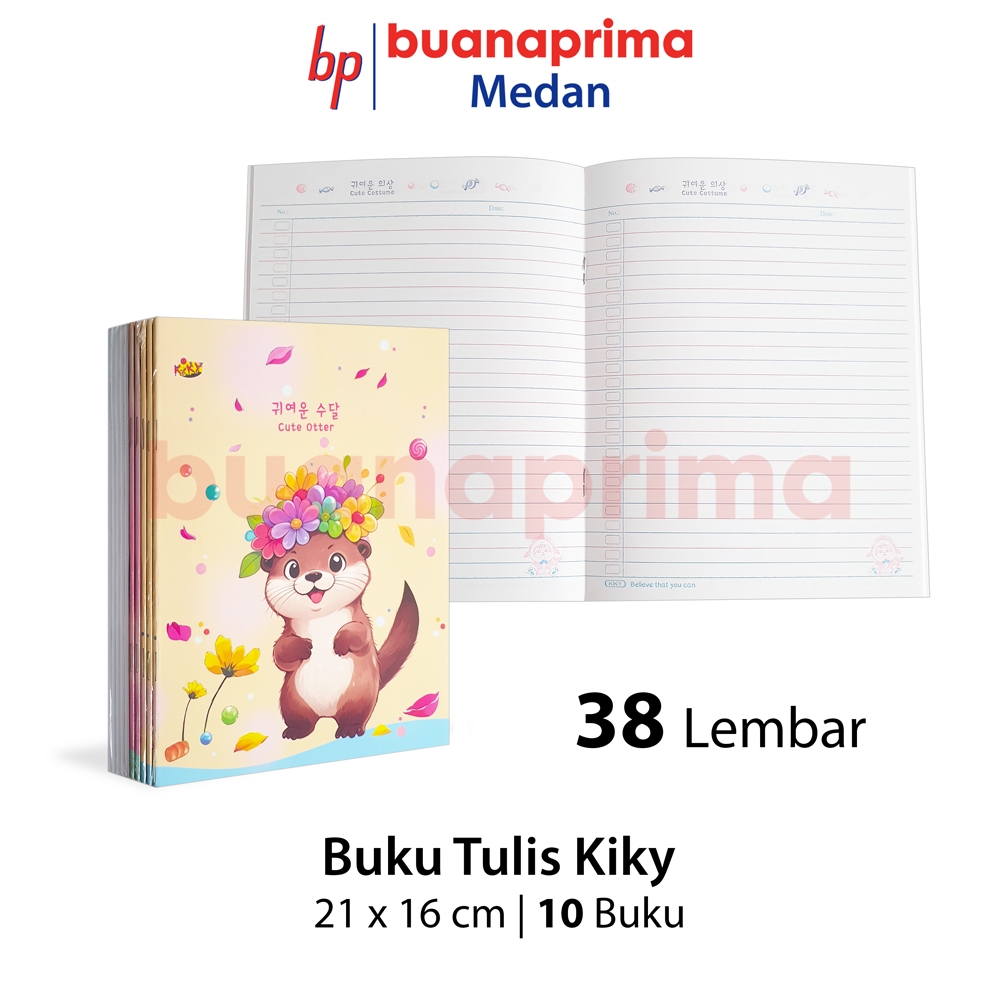 

Buku Tulis PENDEK KIKY 38 Lembar 1 Pack isi 10 Buku Notebook Sekolah Bergaris A5 Kwarto