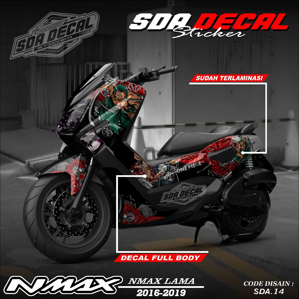 Decal Sticker Custoom Full Body NMAX Lama 2016-2019 Decal Variasi Motor NMAX Lama SDA.14