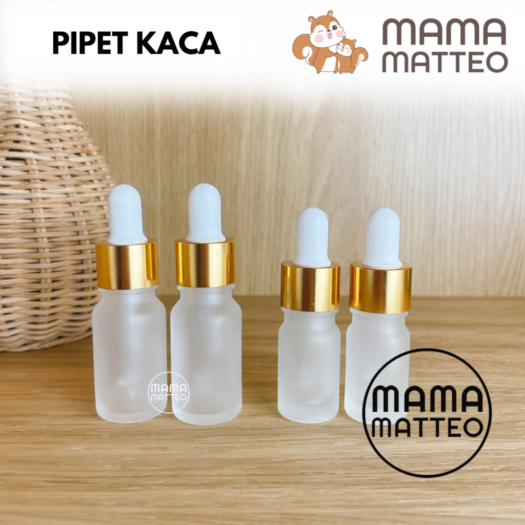 Botol Pipet Kaca Refill 5ml 10ml / Botol Kecil Isi Ulang Skincare Serum Kosmetik Travel Size