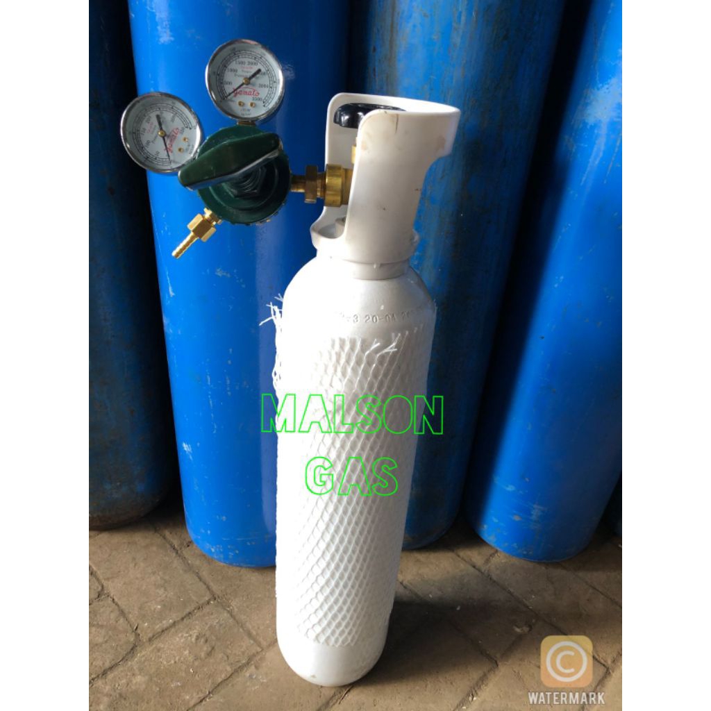 Untuk Ikan Tabung Baru 1M3 Isi Oksigen + Regulator Yamato Ikan - Pengelasan + TROLLY Tabung Oxygen