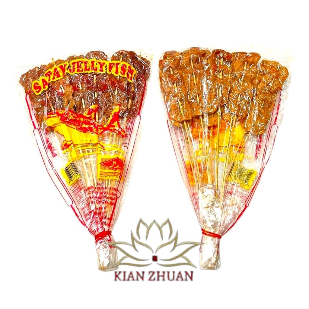 

Satay Jelly Fish Satay Ampai Ampai 30gr / Sate Ikan 30gr