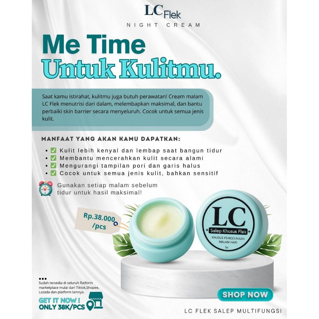 LC night cream whitening/pencerah wajah