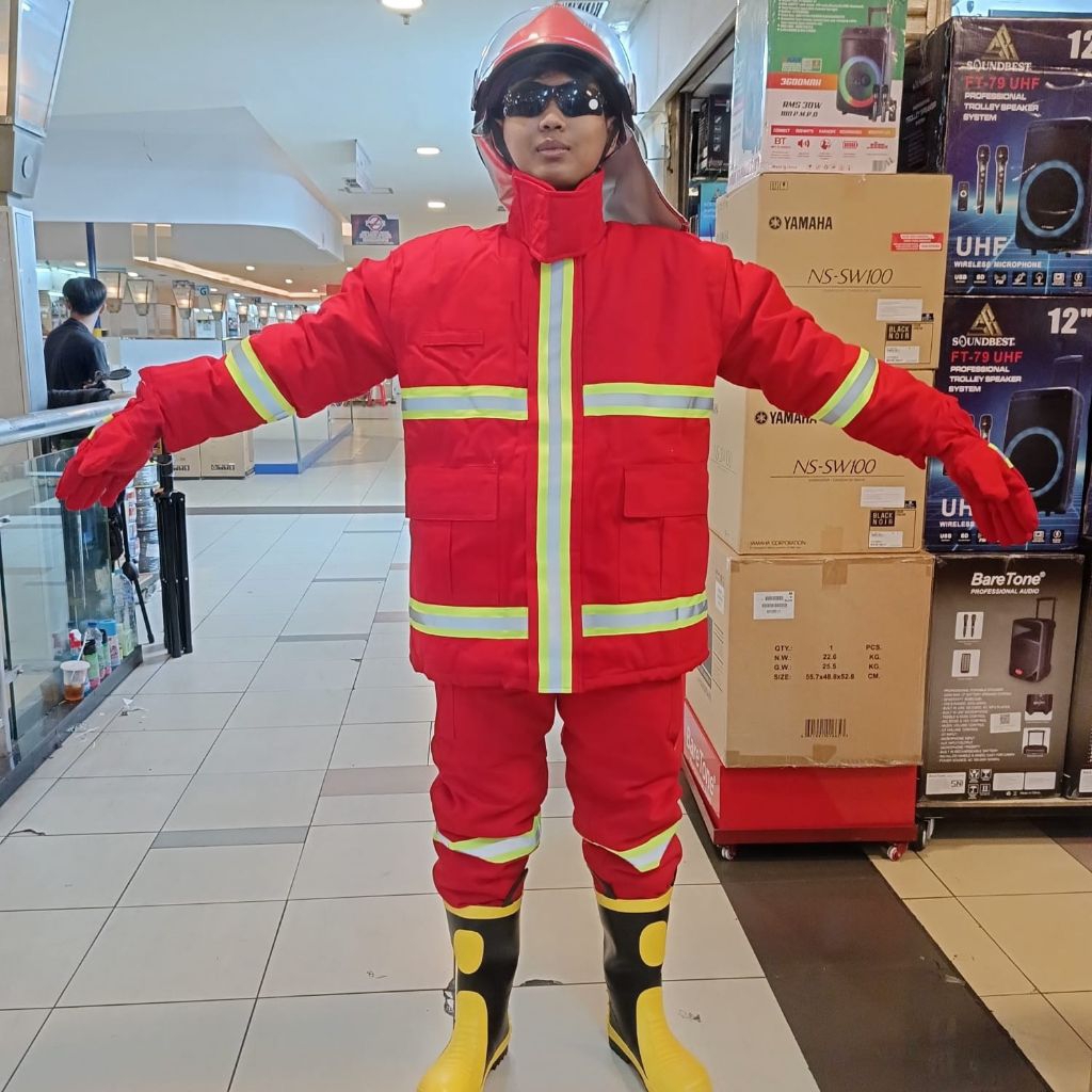 Baju Pemadam Kebakaran Full Set 100% / APD Damkar Terlengkap