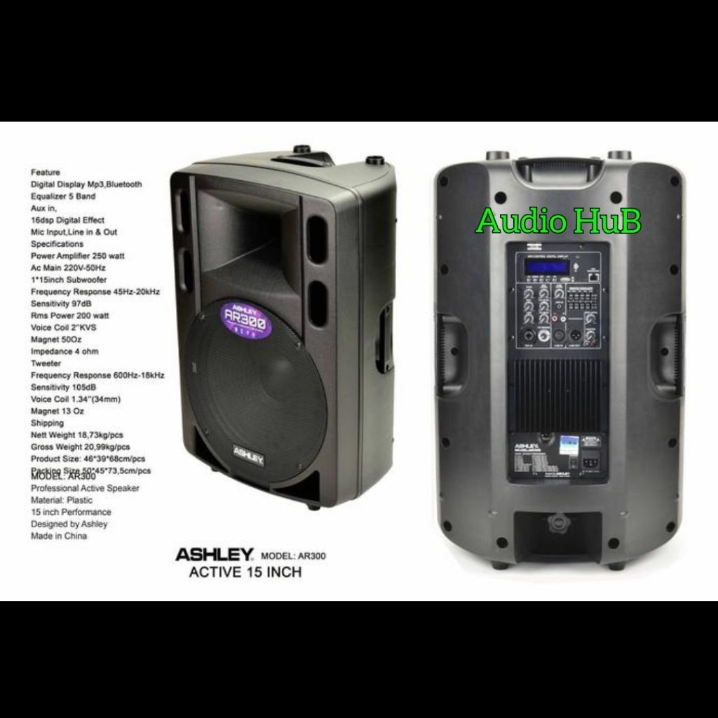 Speaker Aktif Ashley AR300 AR 300 Original Active AR300 15 Inch Bluetooth Per Unit