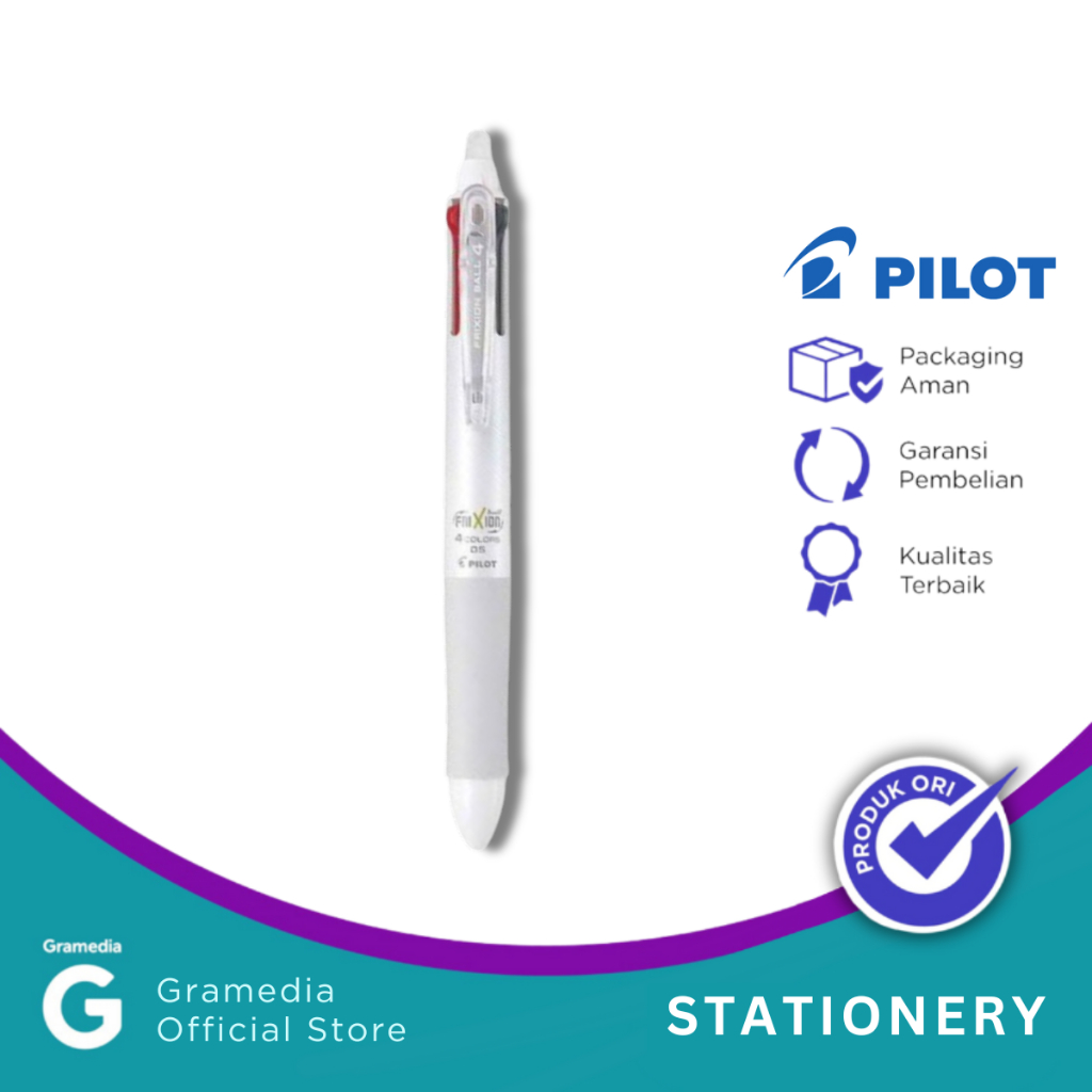 

Gramedia Pettarani - BALLPEN PILOT FRIXION 4 COLORS 0.5MM IN WHITE BARREL