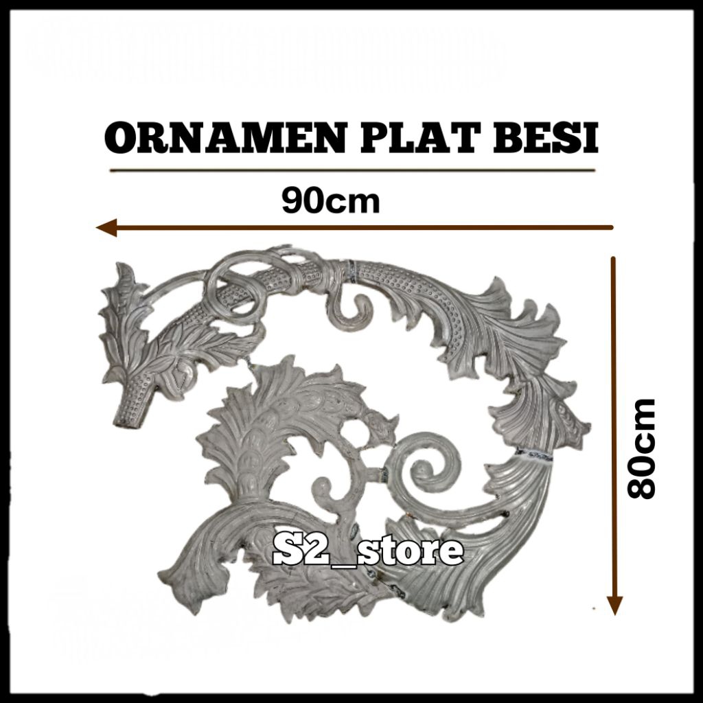 Ornamen Hiasan Aksesoris Pagar Besi Klasik Ukuran 80x90cm Hiasan Pagar Besi Mewah