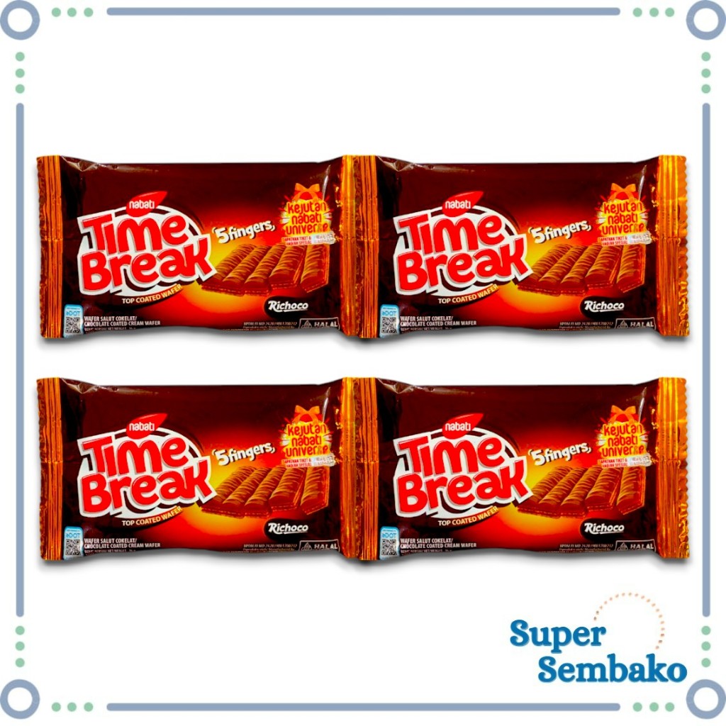 

SNACK WAFER SALUT COKELAT TIME BREAK NABATI COKLAT 20g RENCENG ISI 10 BUNGKUS