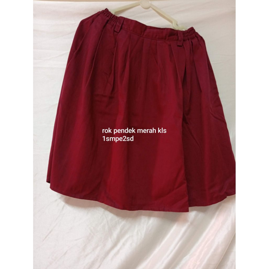 rok merah pendek sd kls1smpe2 preloved