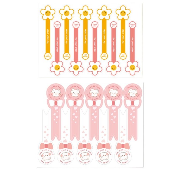 

100 pcs (10 lembar) Stiker Label Thank You / Sticker Segel Kado & Kemasan