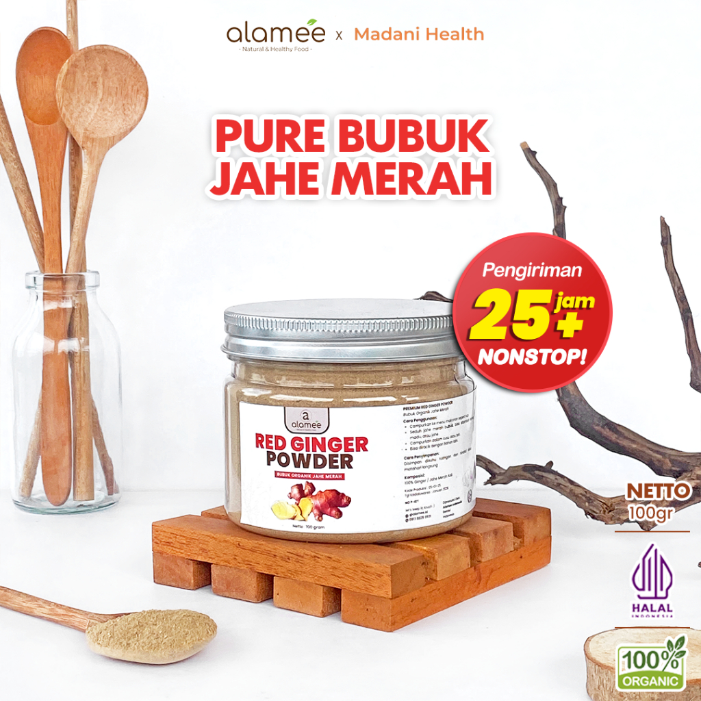 

ALAMEE Red Ginger Powder Premium Minuman Jahe Merah Bubuk Tanpa Campuran Sehat Serbuk Minuman 100gr