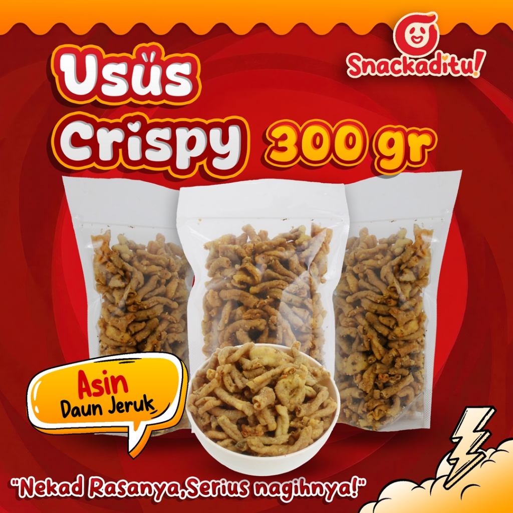 

Usus Crispy Pedas/Asin Daun Jeruk 300 gram Renyah dan Gurih Tidak Bau Amis Kualitas Premium Snackaditu
