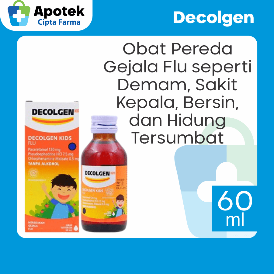 Decolgen Kids Sirup Paracetamol Parasetamol Pseudoephedrine Hci Obat Flu Pilek Hidung Tersumbat Penu