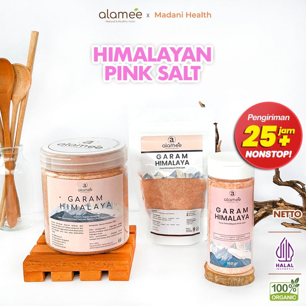 

GARAM HIMALAYA ORIGINAL HIMALAYAN SALT SEA SALT 100gr PINK ROCK SALT PAKISTAN 100 GR TRAVEL SIZE madani health