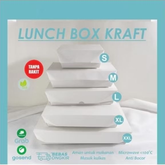 ISI 50 lunch box ivory starpack s m l xl xxl - kotak nasi - wadah nasi catering - tempat nasi kotak 