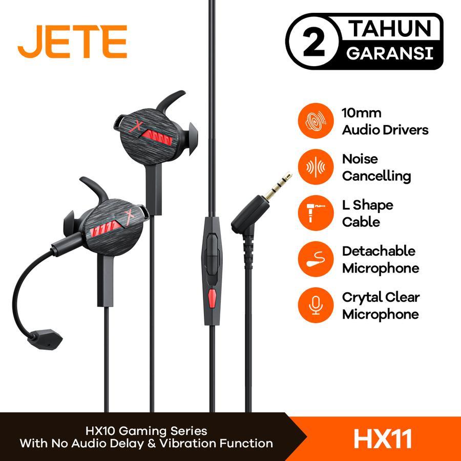 JETE-X HX11 Earphone Headset Gaming Premium with Mic Vibration - Garansi 2 Tahun