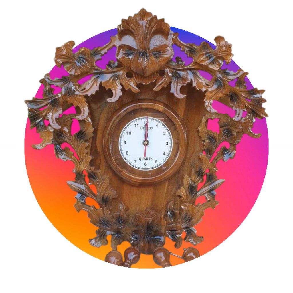 Jam Dinding Ukiran Jati Asli Jepara