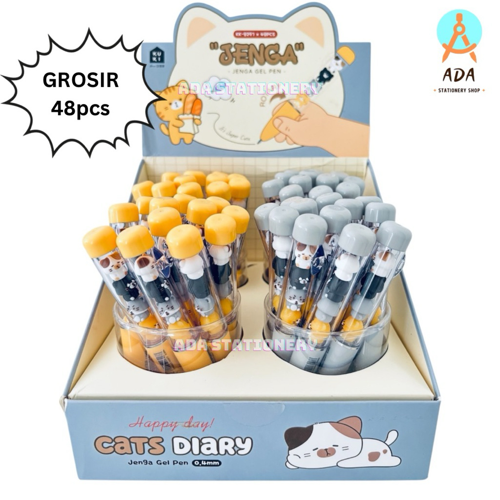 

GROSIR PEN KUKI JENGA CAT DIARY/Pena Kuki 1box