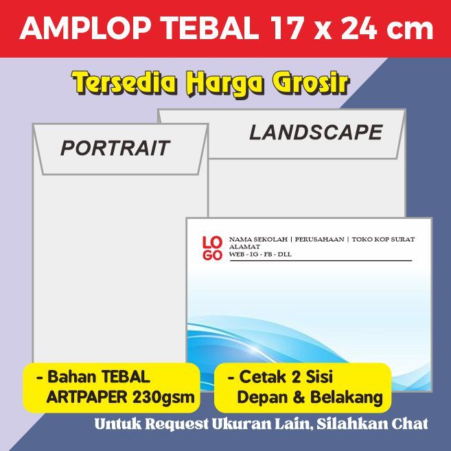 

Amplop Artpaper Tebal 230gsm A5 17x24 cm Custom | Amplop Lebih Tebal daripada HVS Putih | Amplop Surat Undangan