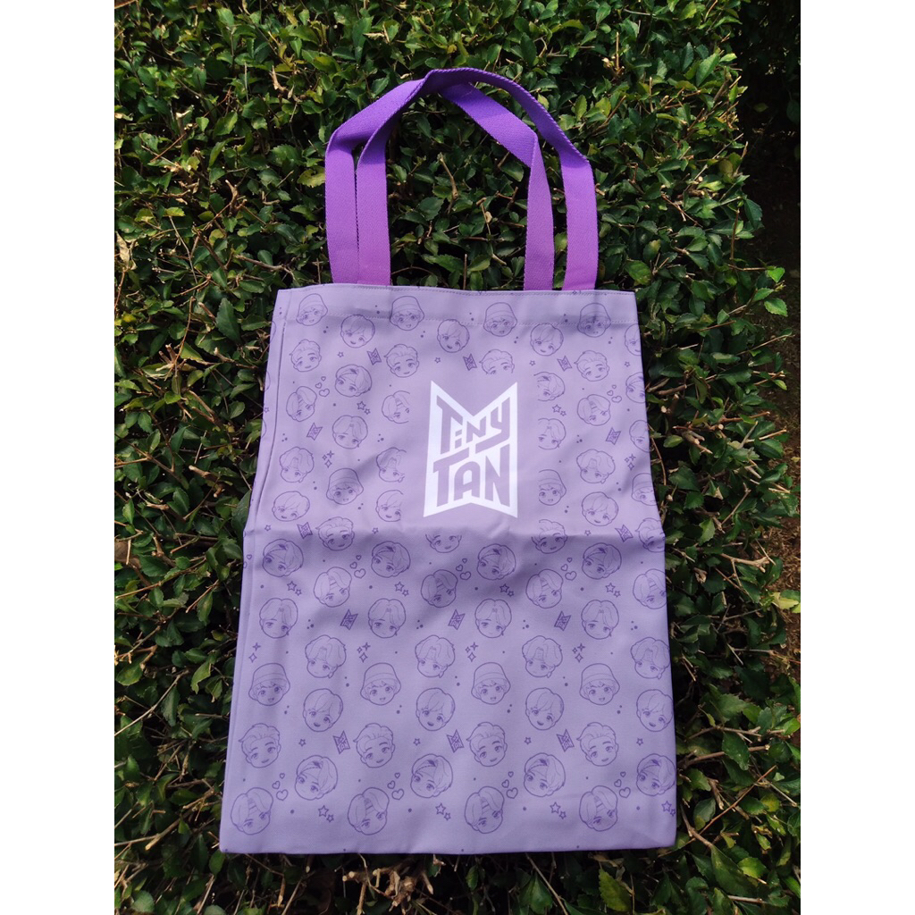 BTS Bangtan Original Merchandise Tote Bag Shopping Bag Travel Bag Tas Mukena Tiny Tan