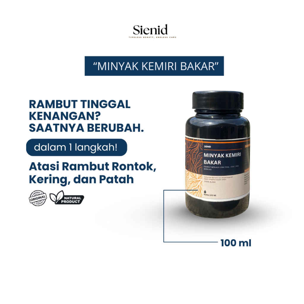 Minyak Kemiri Bakar Tradisional Minyak Kemiri Bakar Penghitam Rambut Uban Penumbuh Rambut Rontok Min
