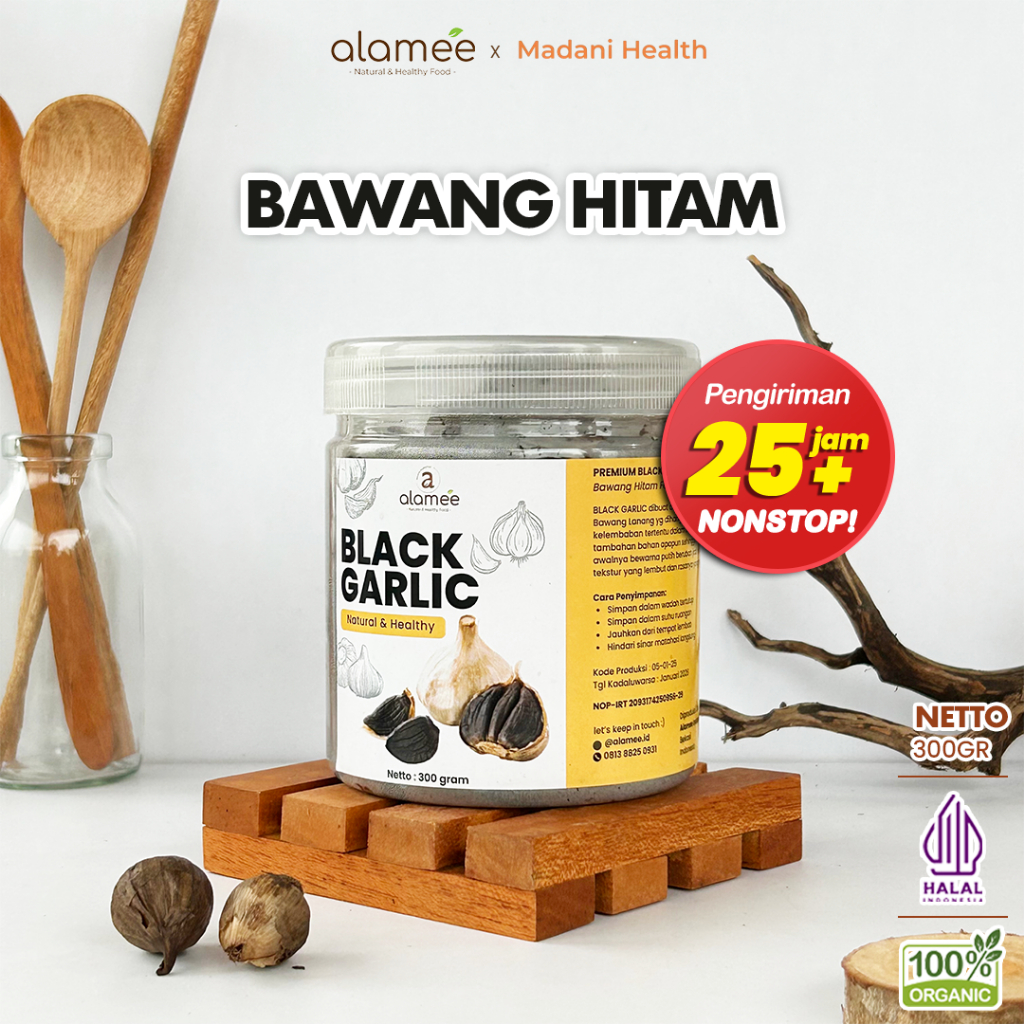 

ALAMEE Black Garlic Garlik Bawang Hitam Tunggal Kating 300 gram Herbal Premium Lanang Alami Natural