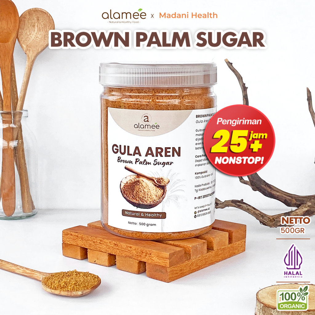 

ALAMEE Gula Aren Bubuk Organik Asli Powder Palm Sugar Premium Semut Natural Organic Organik 500 Gram