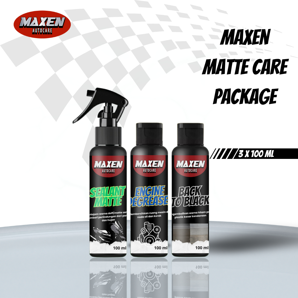 Paket Perawatan Motor Cat Doff | Maxen Autocare | Pelindung cat doff, pembersih mesin, penghitam