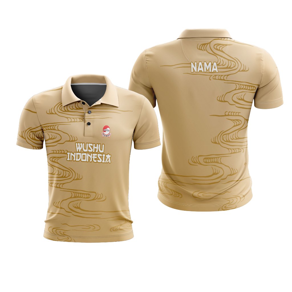 Baju Kaos Polo Wangki Wushu Indonesia bela diri Kung fu Seni Beladiri Art 1 Custom Full Print Free T