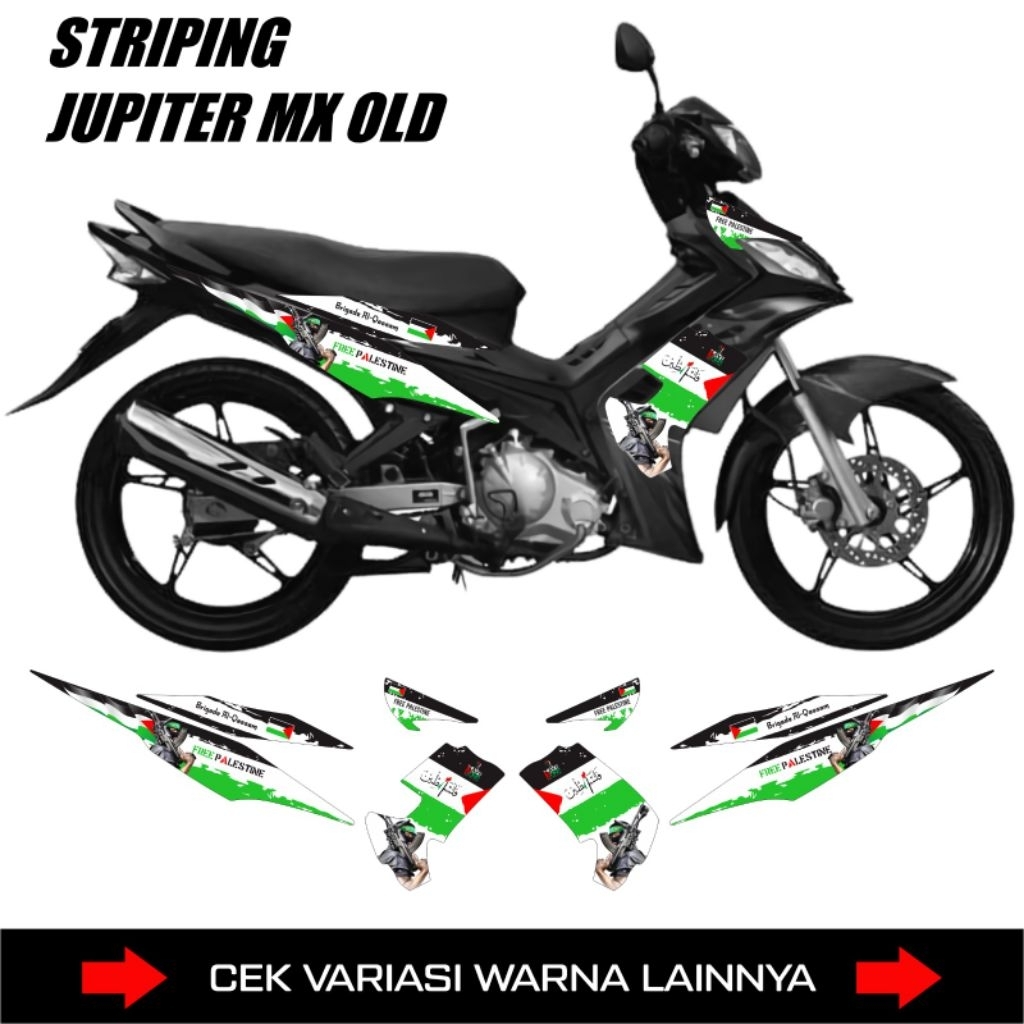 Striping Yamaha Jupiter MX Old 135 Motif Palestina / Sticker Motor MX Lama / Decal Aksesoris stiker 