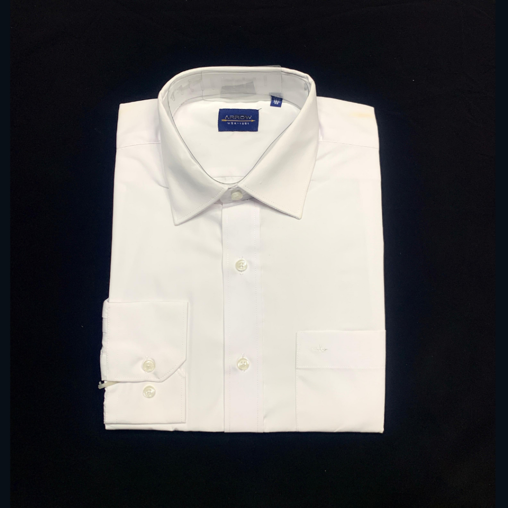 ARROW & MAGINOT Kemeja Formal Pria Lengan Panjang Dan Pendek Reguler Fit [MINOR DEFECT] Putih