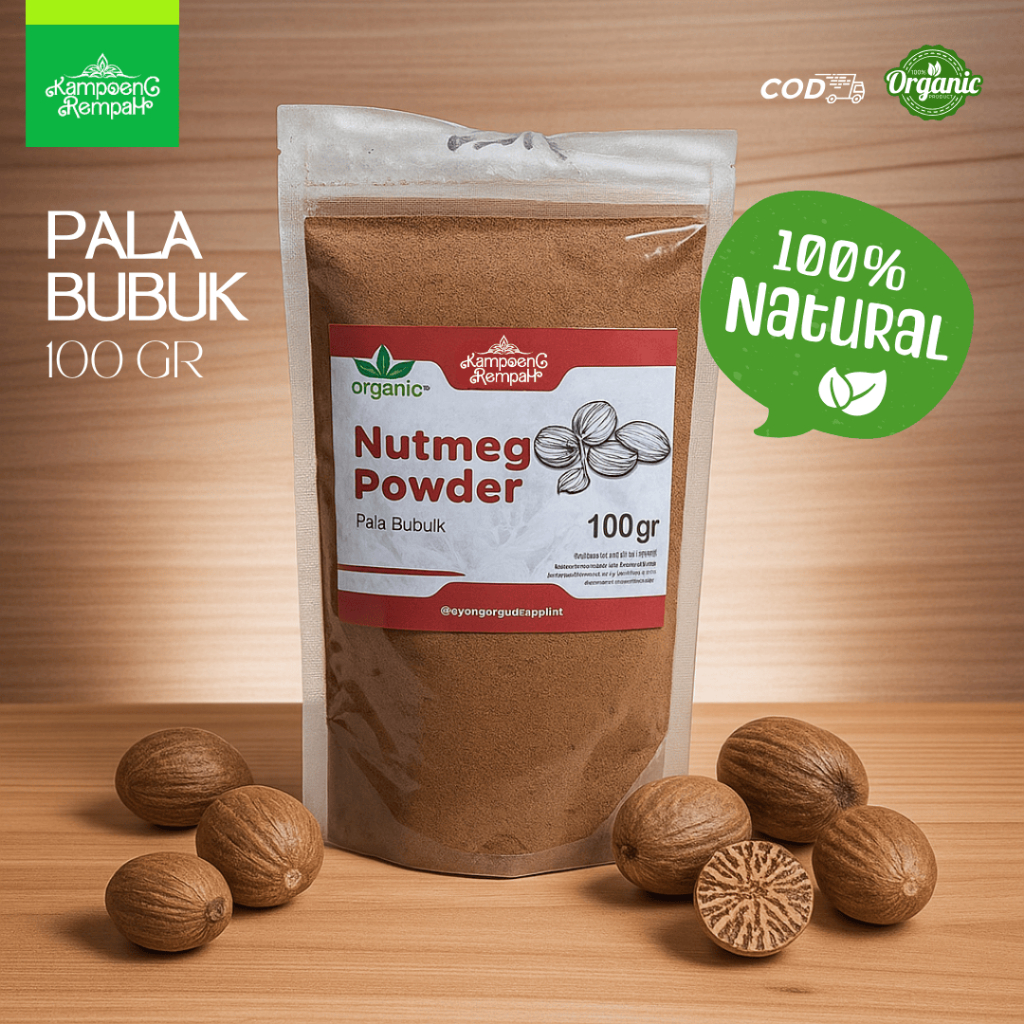 

Kampoeng Rempah - Nutmeg Powder 100gr | Pala Bubuk Asli Organik