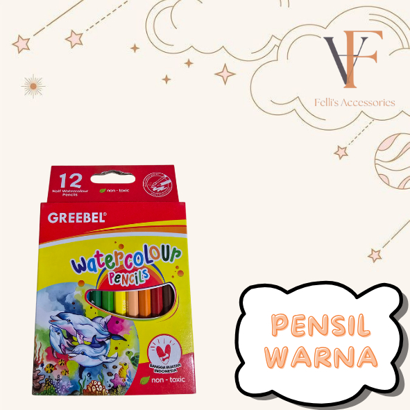 

Felli's Accessories-Greebeel Watercolour Pencils-Pensil Warna (isi 12)