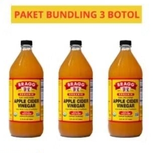 

Paket Bundling 3 botol BRAGG Apple cider vinegar 946 ml cuka apel bragg original USA