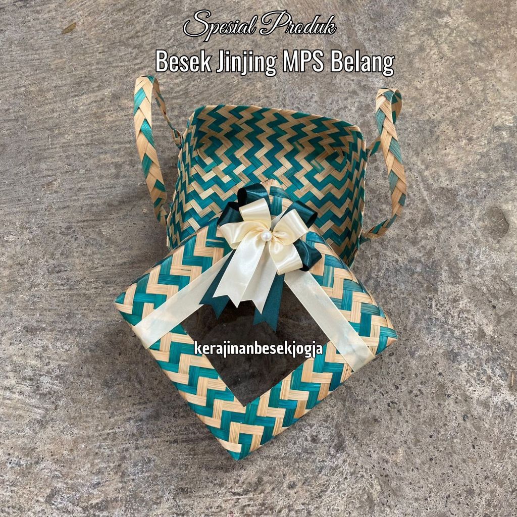 BESEK JINJING MIKA PITA BELANG HIJAU | hantaran besek nasi besek ater ater besek kenduri hampers mak