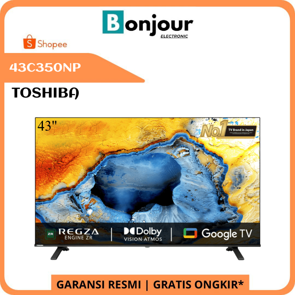 TV Toshiba 43 Inch 43C350NP 4K UHD Google TV Toshiba 43 C350 NP Pengganti 43C350LP