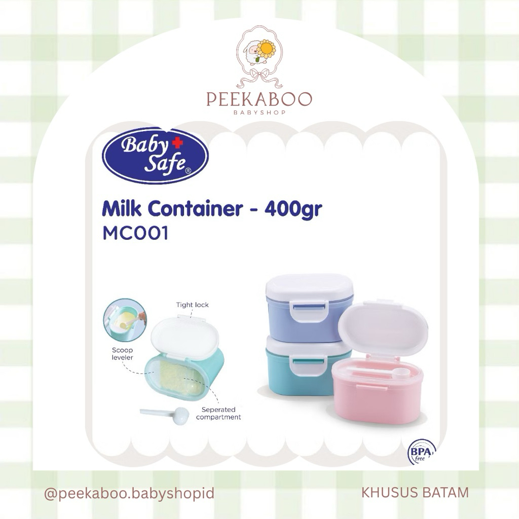 BabySafe - MC001 - Wadah Penyimpanan Susu Formula 400 ml | Toples Susu Formula | Kotak Susu Formula