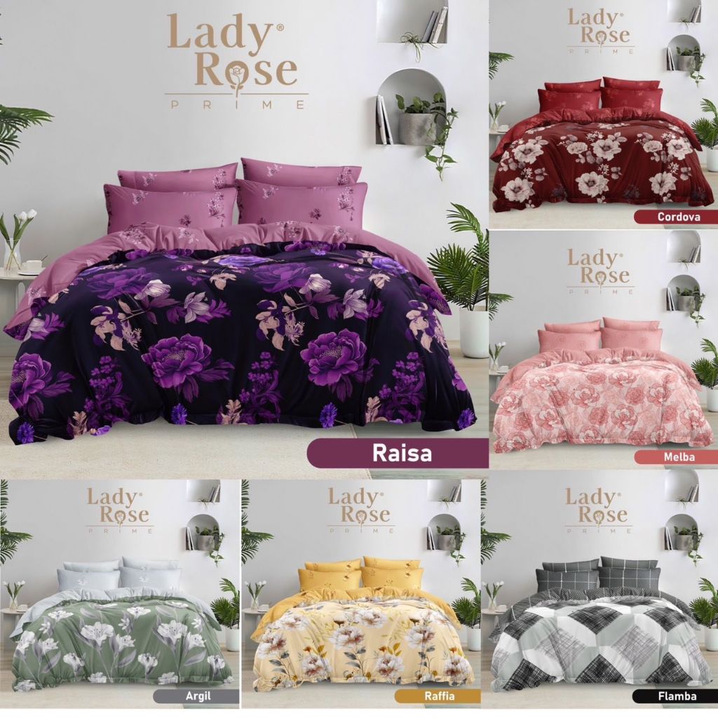 Bedcover SET Lady Rose PRIME - UK 180x200 Tinggi 30cm - Motif yang Cantik 100% Original