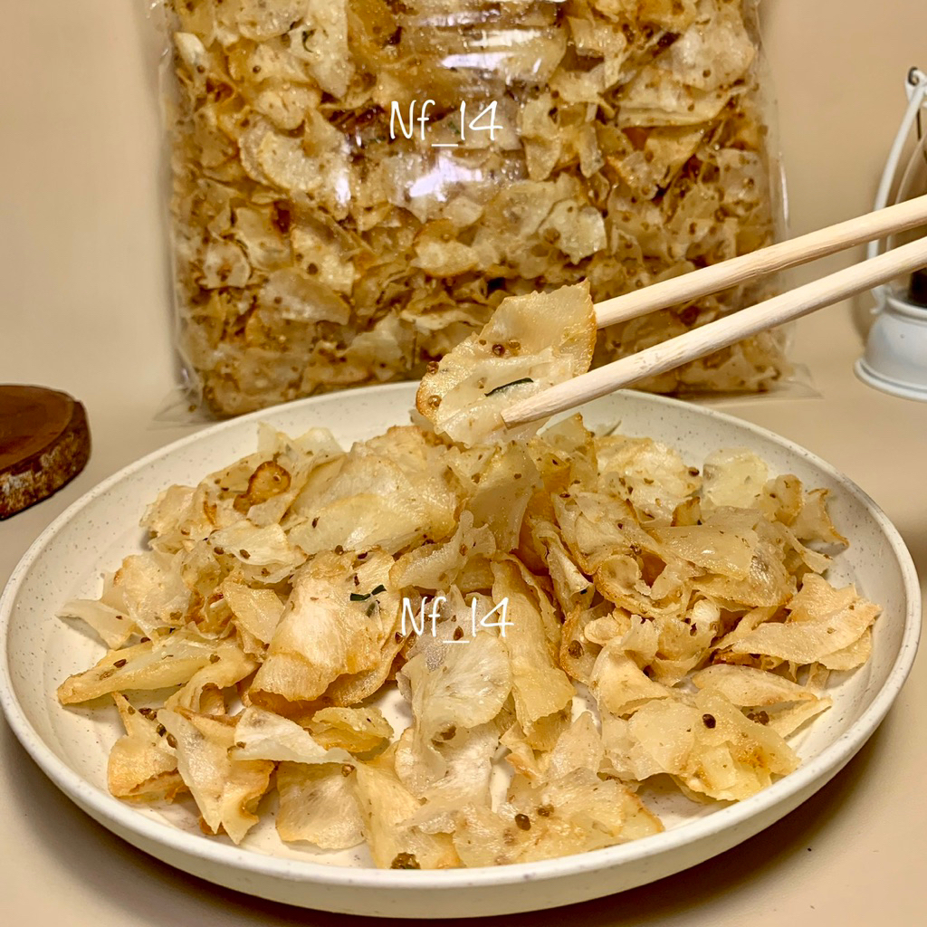 

Keripik Singkong Rasa Ketumbar Handmade/Cemilan kering gurih renyah