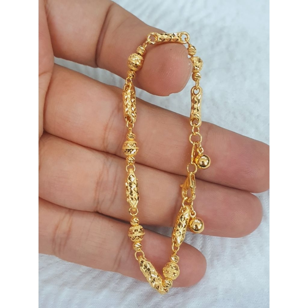 gelang medan model mix candy tanpa mata variasi emas 70 % 700 70% 16k