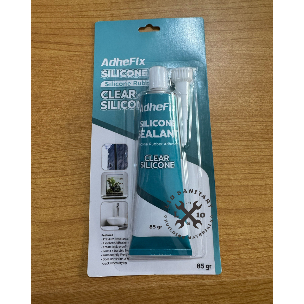 Lem Kaca Adhefix CLEAR 85gr / Lem Kaca Sealant Aquarium Clear Bening Silicone Besar 85gr