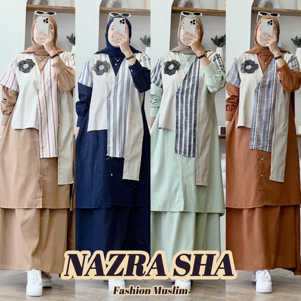 (pN) GAGIL GHANIA ARDIANA  Baju Setelan Rok Wanita Muslimah Ghaniya Set By Gagil. Nazra Sha