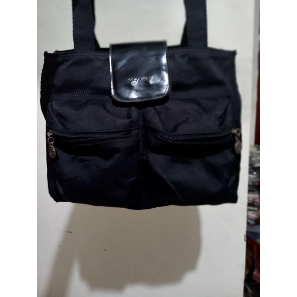 tote bag Capriasi bahan nylon mix kulit