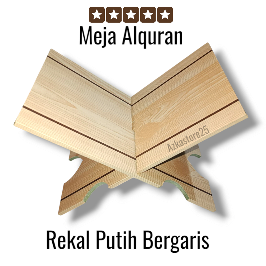 Rekal Al Quran Rehal Mengaji Motif Kayu Putih Bergaris